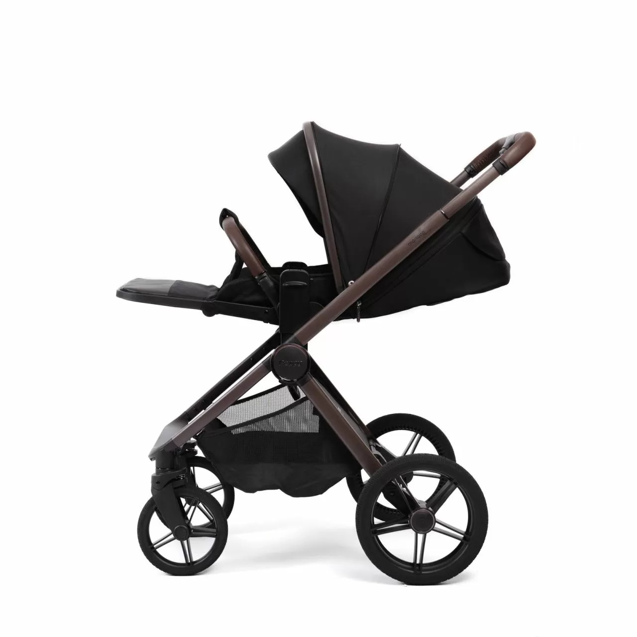 Коляска 2в1 Peppy Monaco Thermo Black (рама серо-коричневая)