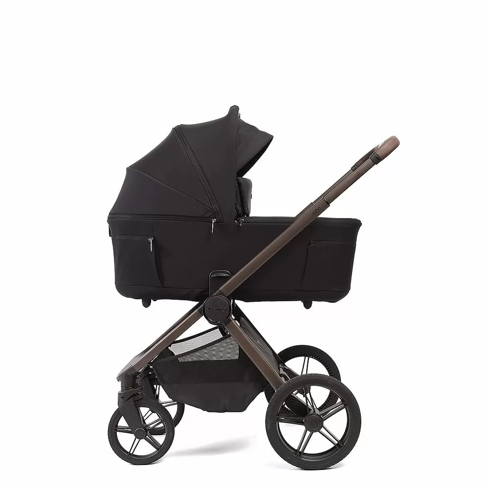 Коляска 2в1 Peppy Soho Black (рама шоколад)