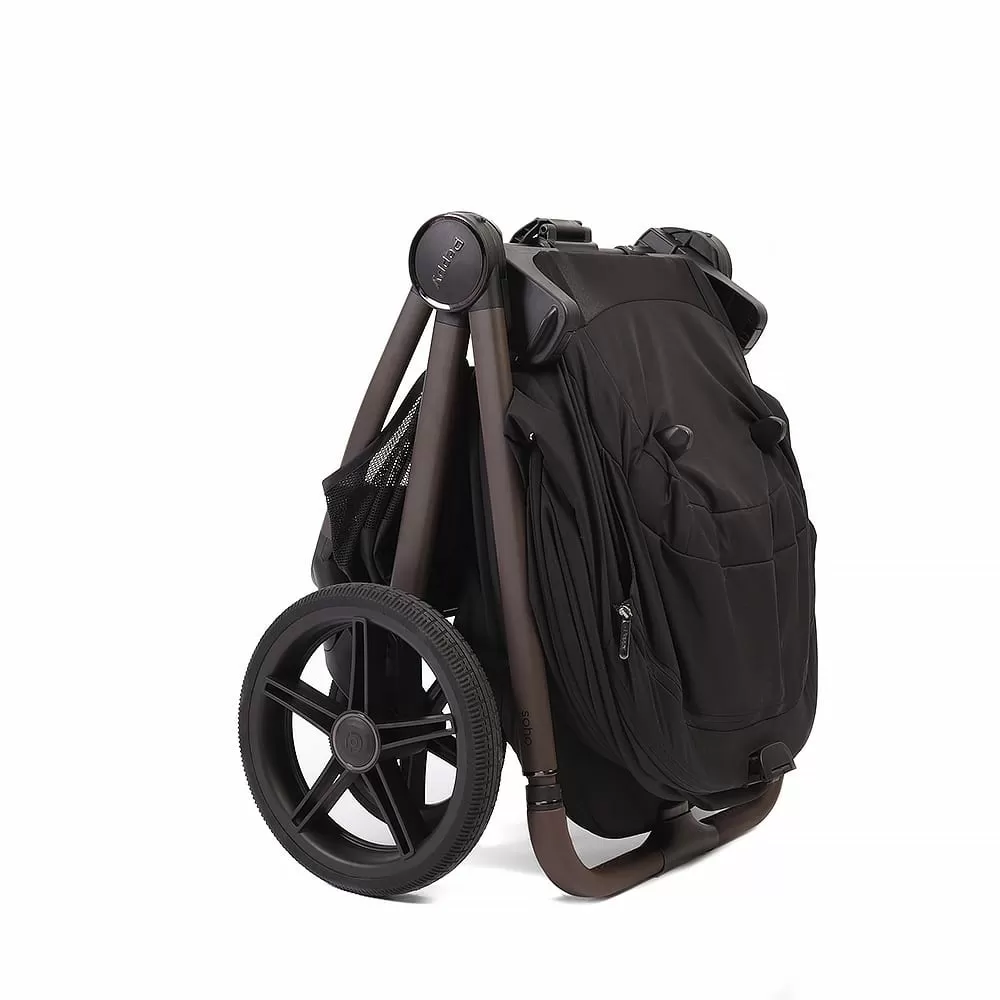 Коляска 2в1 Peppy Soho Black (рама шоколад)