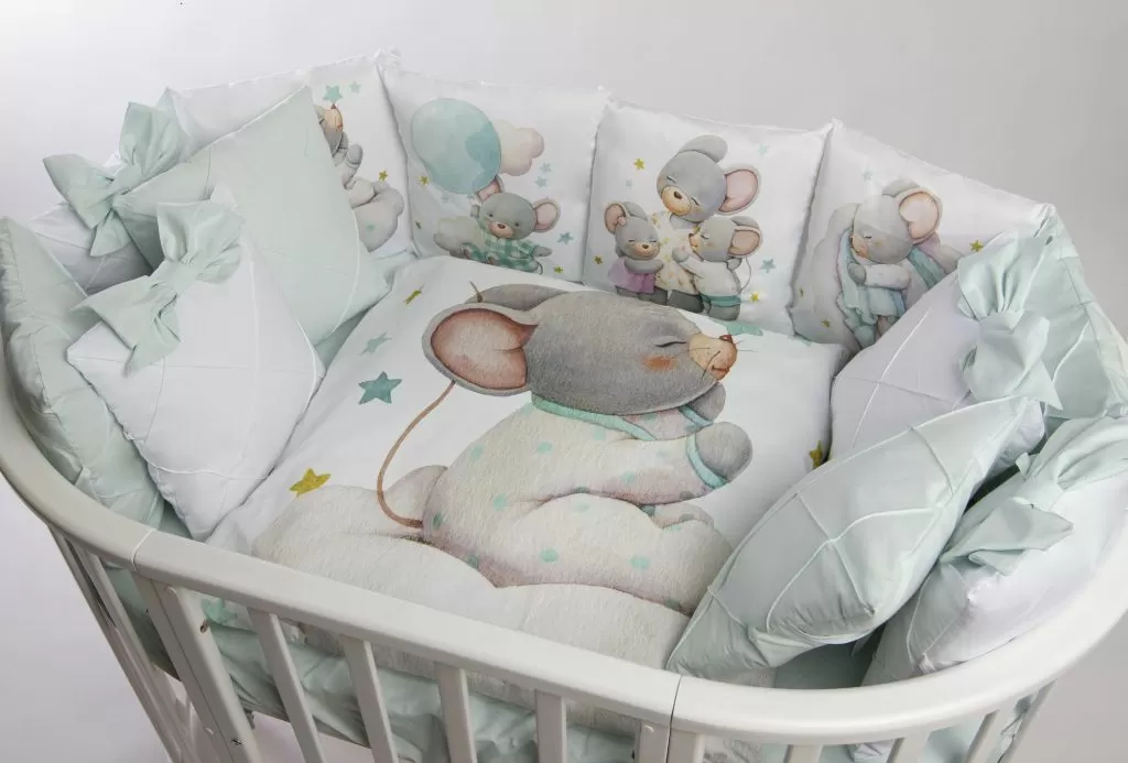 Комплект 17 предметов премиум "малыш-мышонок мятный"