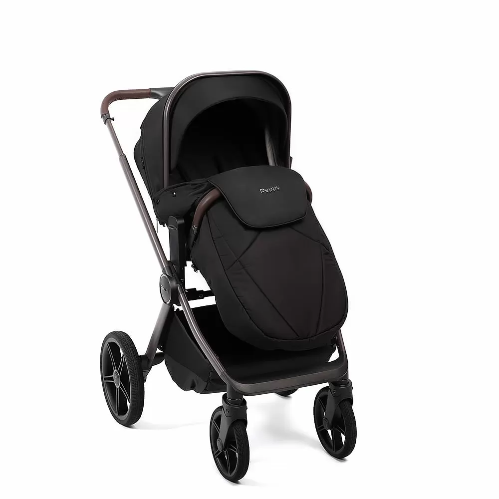 Коляска 2в1 Peppy Soho Black (рама шоколад)