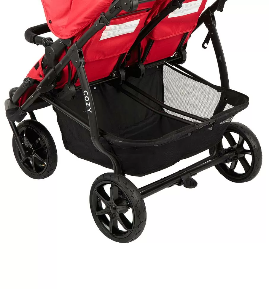 Коляска для двойни Cozy DOU прогулочный блок Red