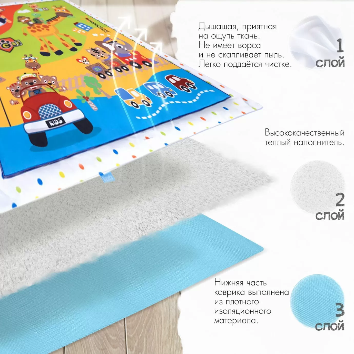 Развивающий коврик NUOVITA PICCOBINE CAMPO C1, зоопарк