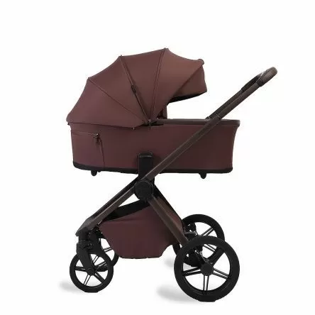 Коляска 2в1 Peppy Monaco Plus Burgundy (винный), рама коричневая