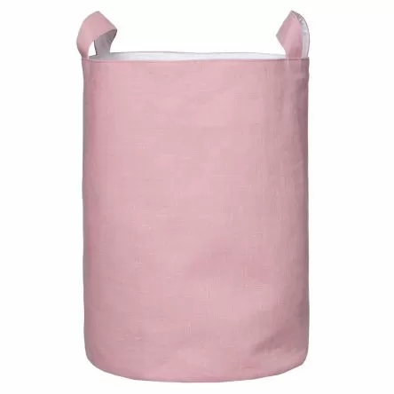Тканевая корзина из розового льна