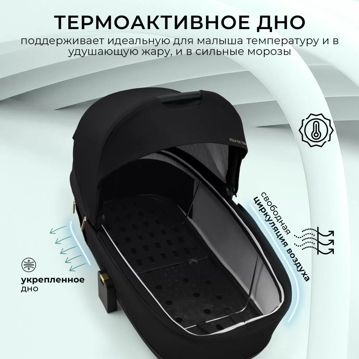 Коляска 2в1 Sweet Baby Stella Plus Therma Black
