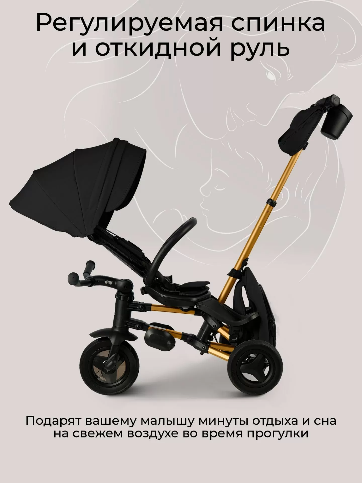 Велосипед трехколесный Qplay S700-17 SPRINTER (Rider) SL Black (Rub/Gold)