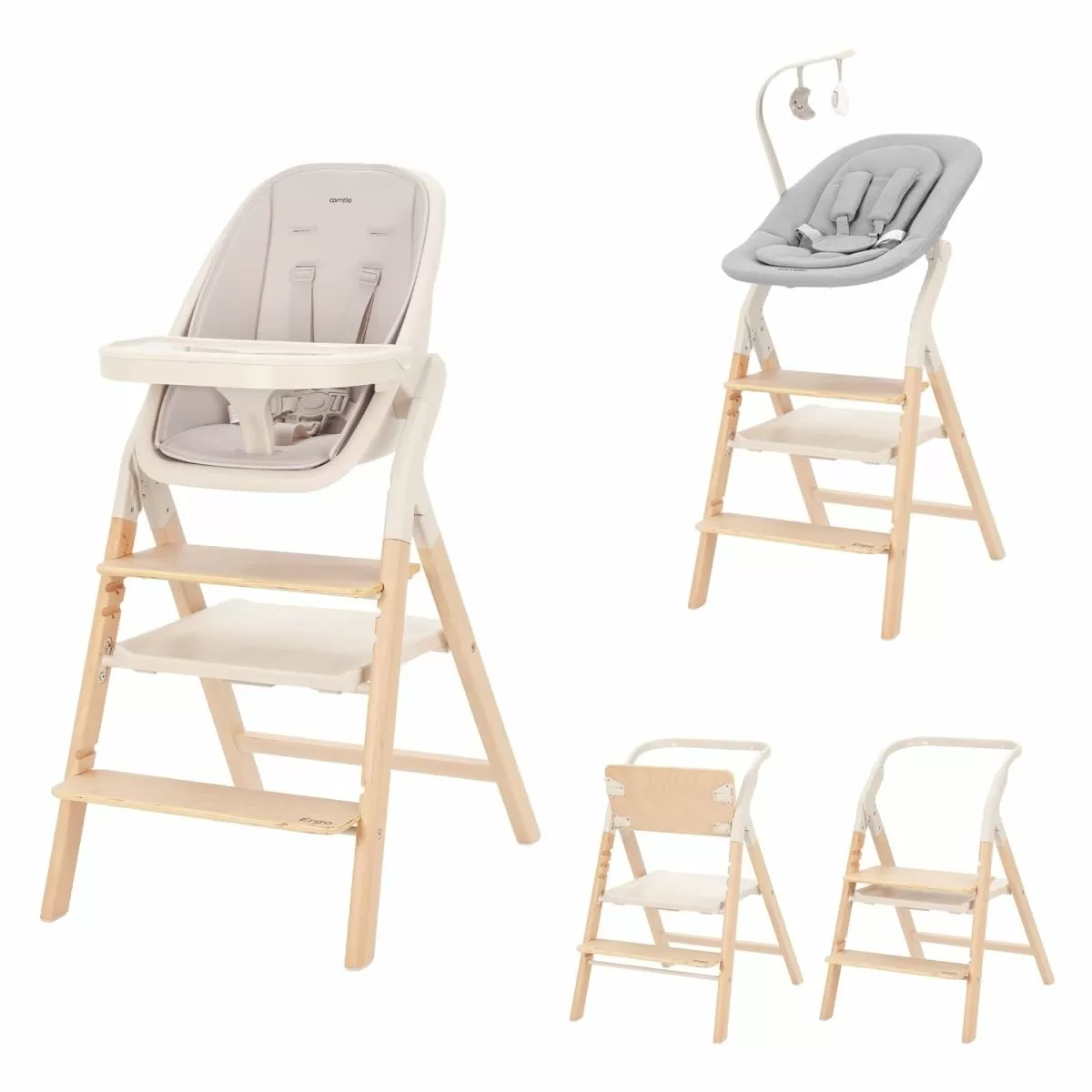 Стульчик для кормления Carrello Ergo, Sugar Beige (Светло-серый)