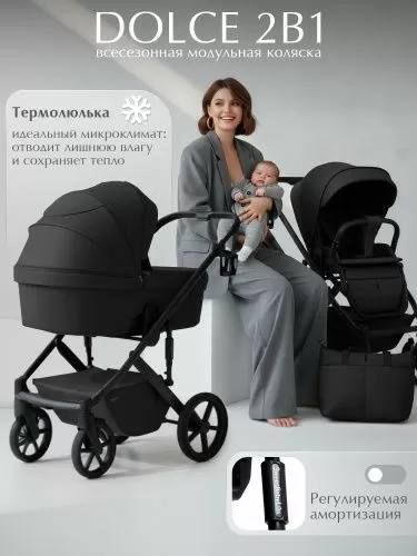 Коляска 2в1 SBL Dolce Black