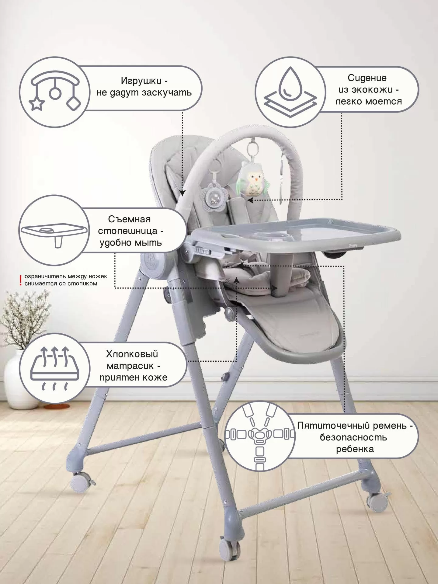 Стул для кормления Peppy Sommelier (Grey)
