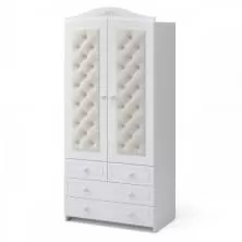 Шкаф двухдверный Тиффани декор пуговицы