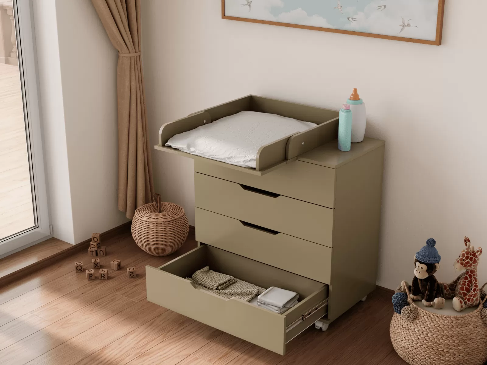 Комод LUNNA BREEZE 800/4 МДФ (органайзер)