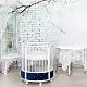 Круглая кроватка EVA «VIP», декор бархат