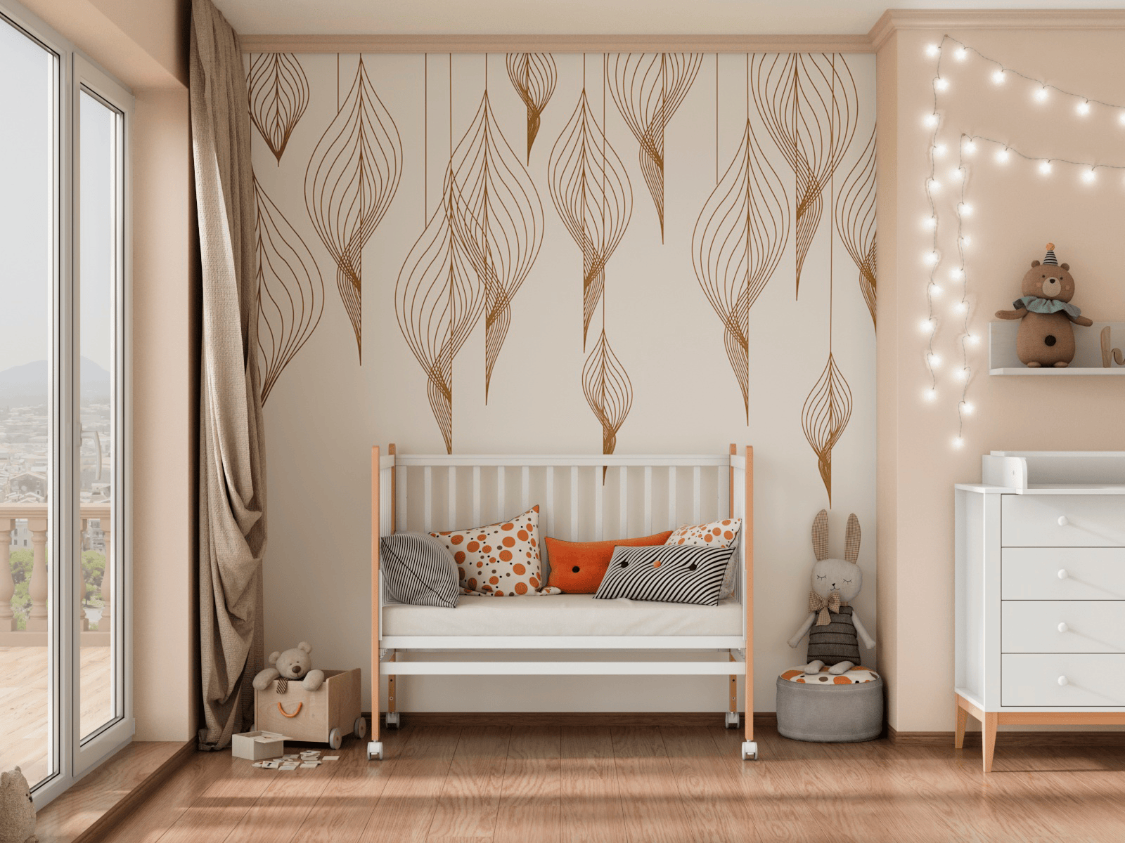 Кроватка Lunna Lika белый/бук