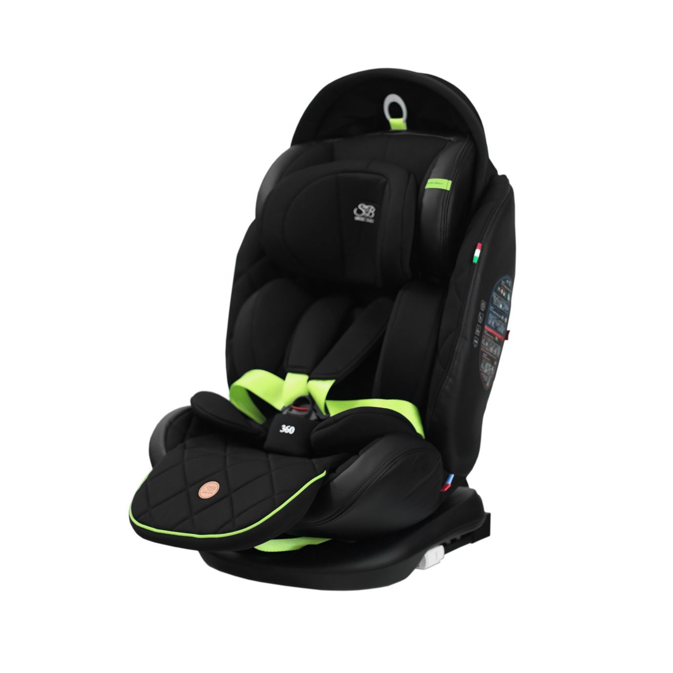 Автокресло поворотное группа 0123 (0-36) Suburban 360 Isofix Black/Green
