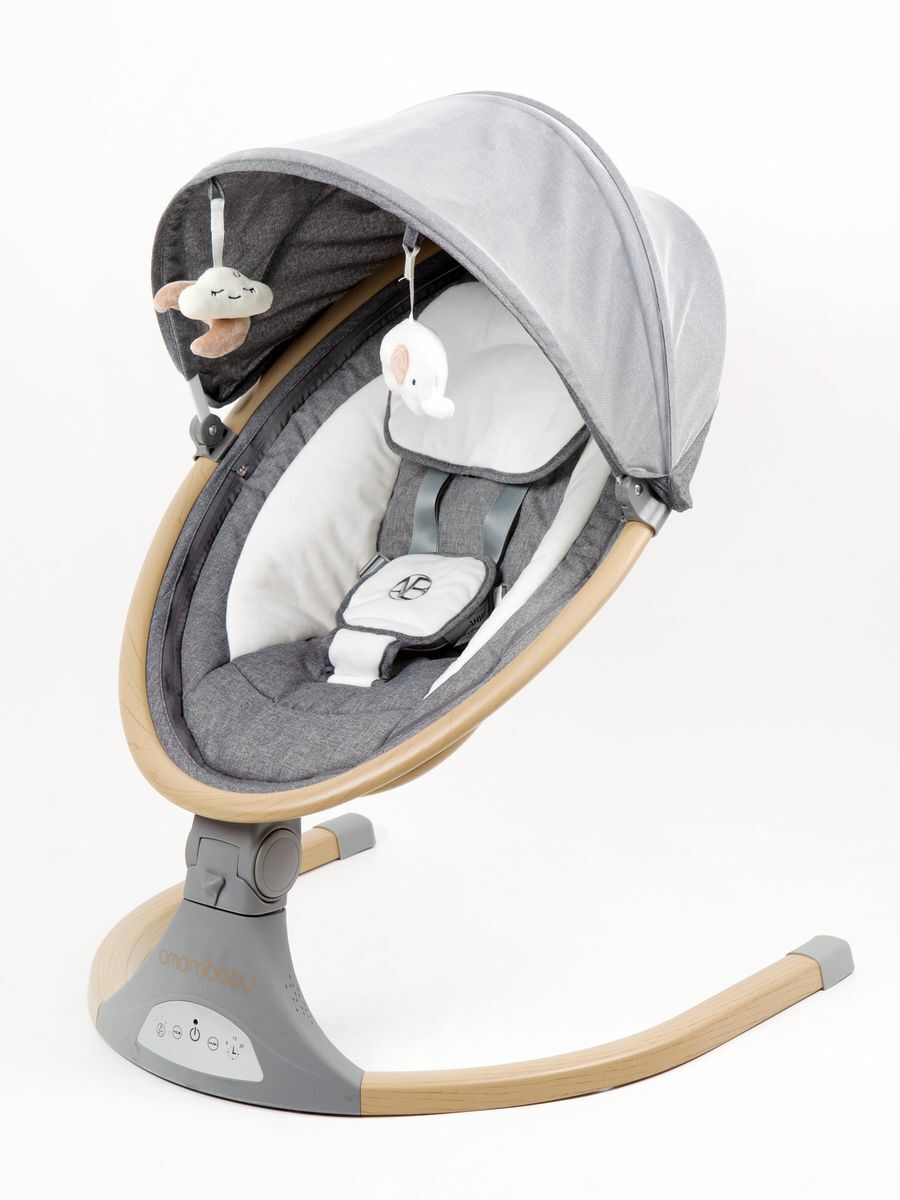 Электронные качели детские AMAROBABY ERGO SWING, серый
