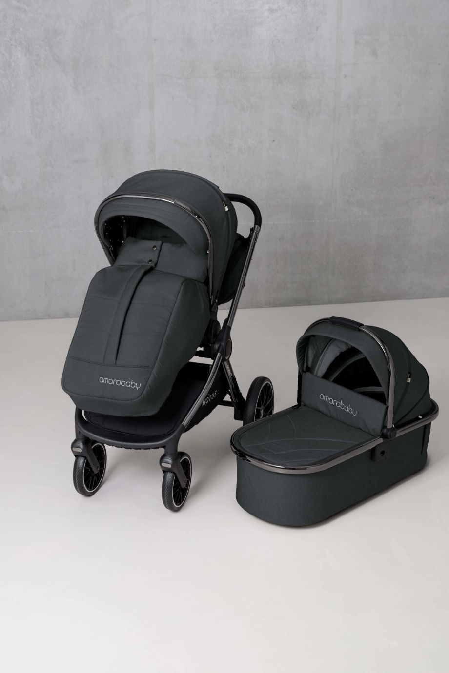 Коляска детская 2 в 1 Amarobaby Motus, черный