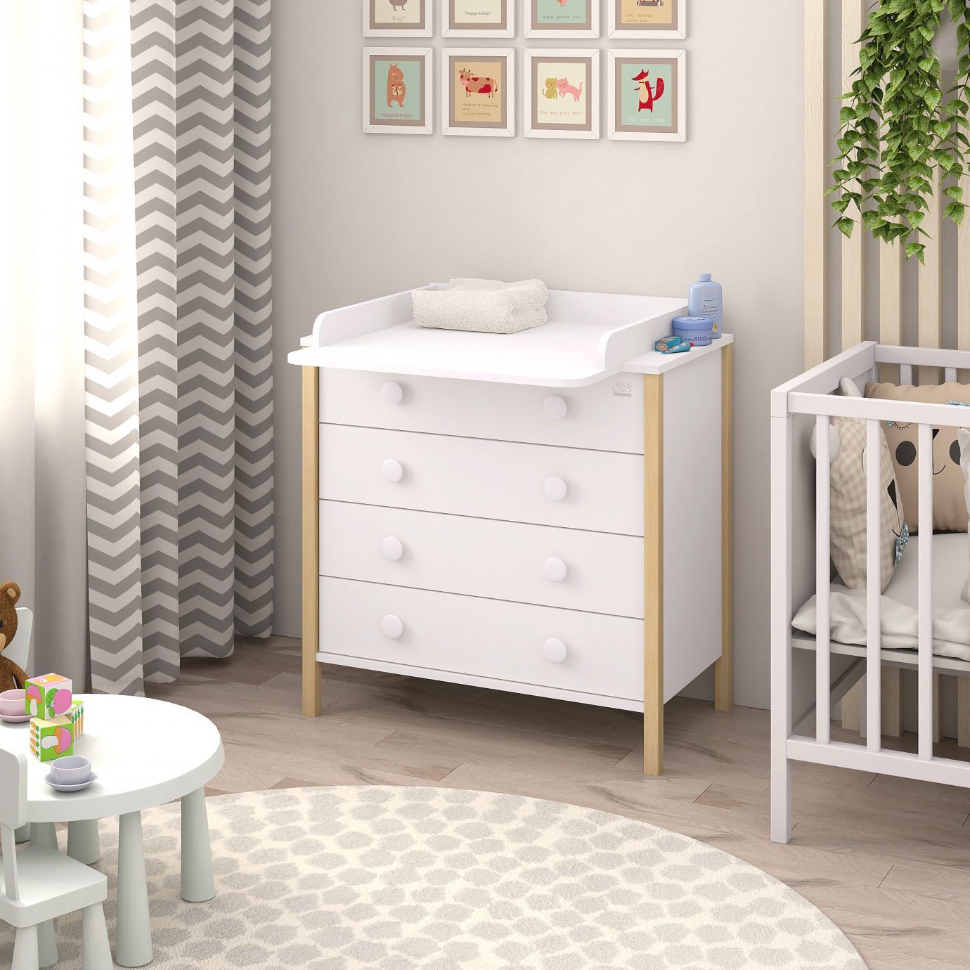 Пеленальный комод Giovanni Белый/Натуральный
