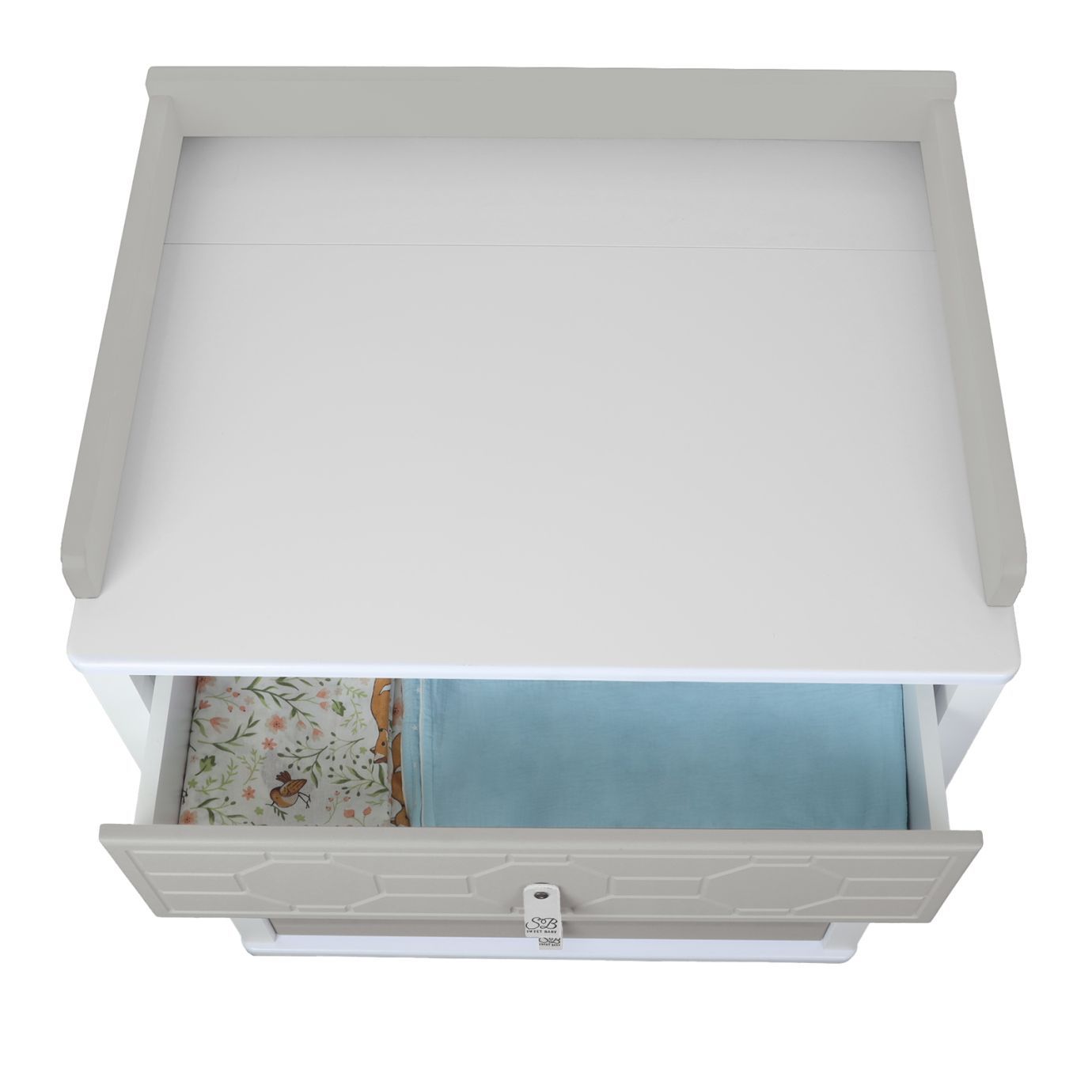 Пеленальный комод Nuovo Серый/белый