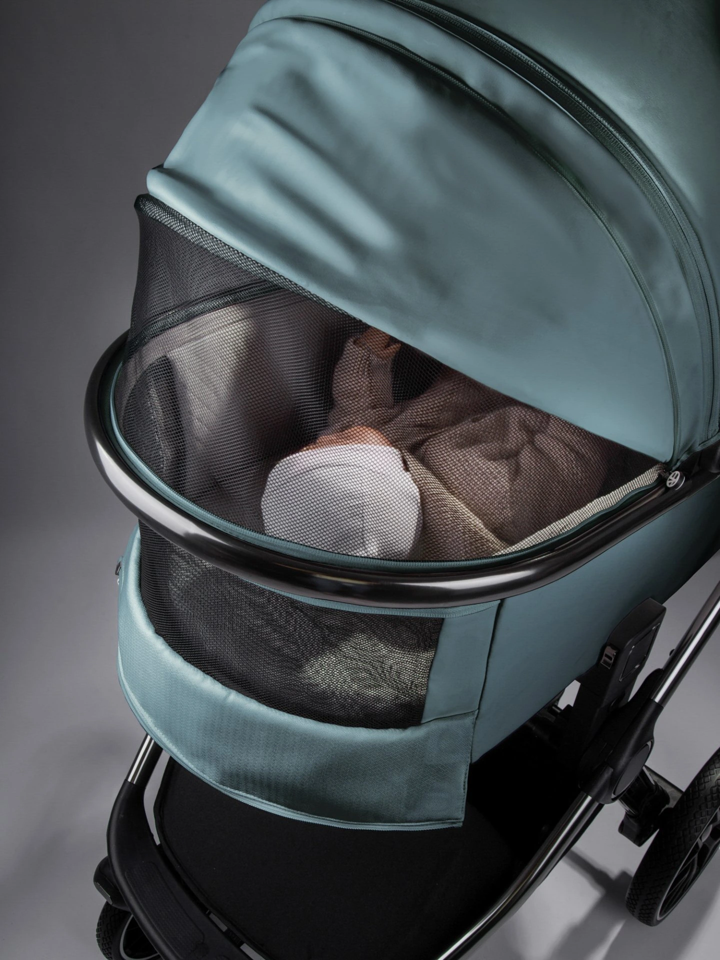 Коляска детская из экокожи 2в1 Motus Premium Ecco, лагуна