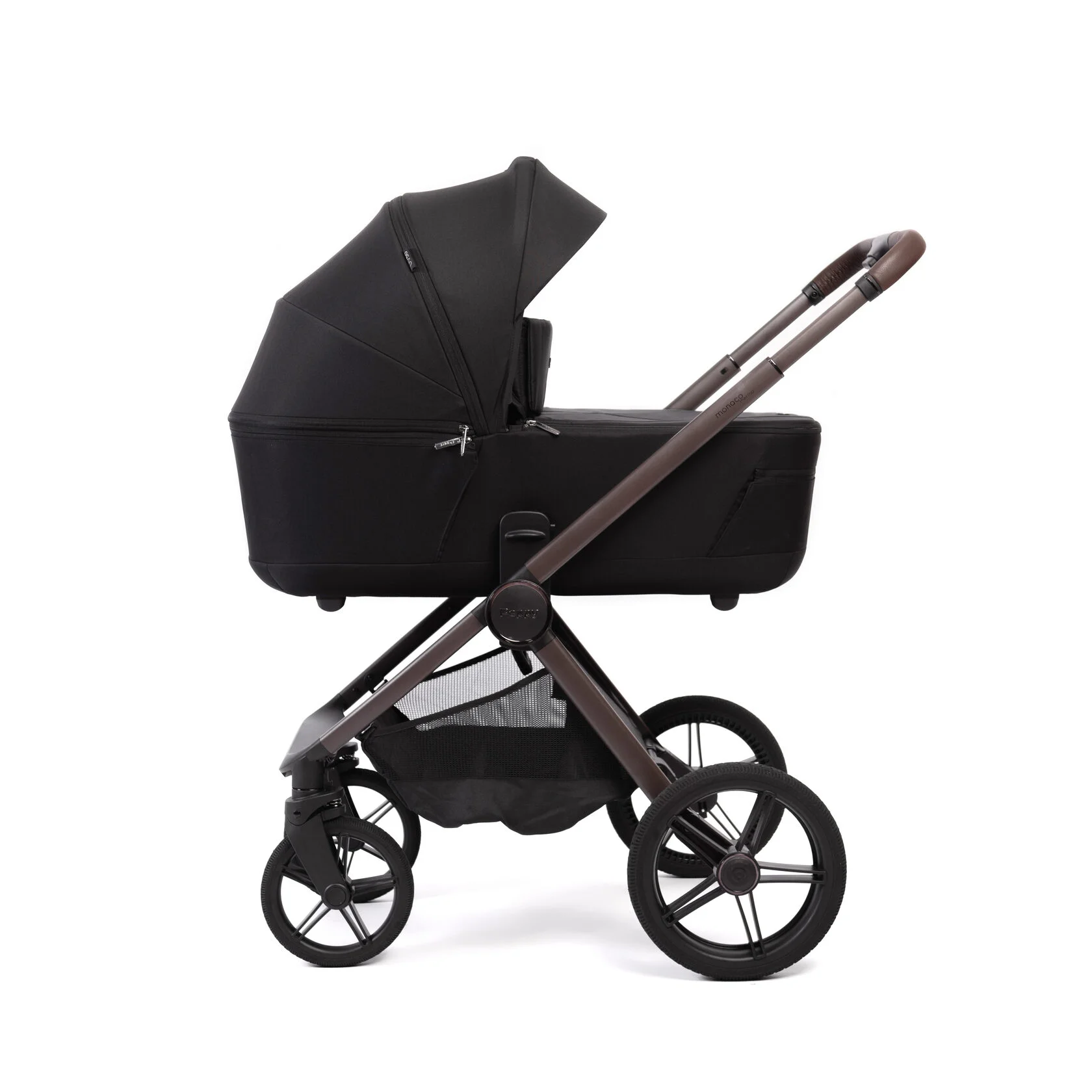 Коляска 2в1 Peppy Monaco Thermo Black (рама серо-коричневая)
