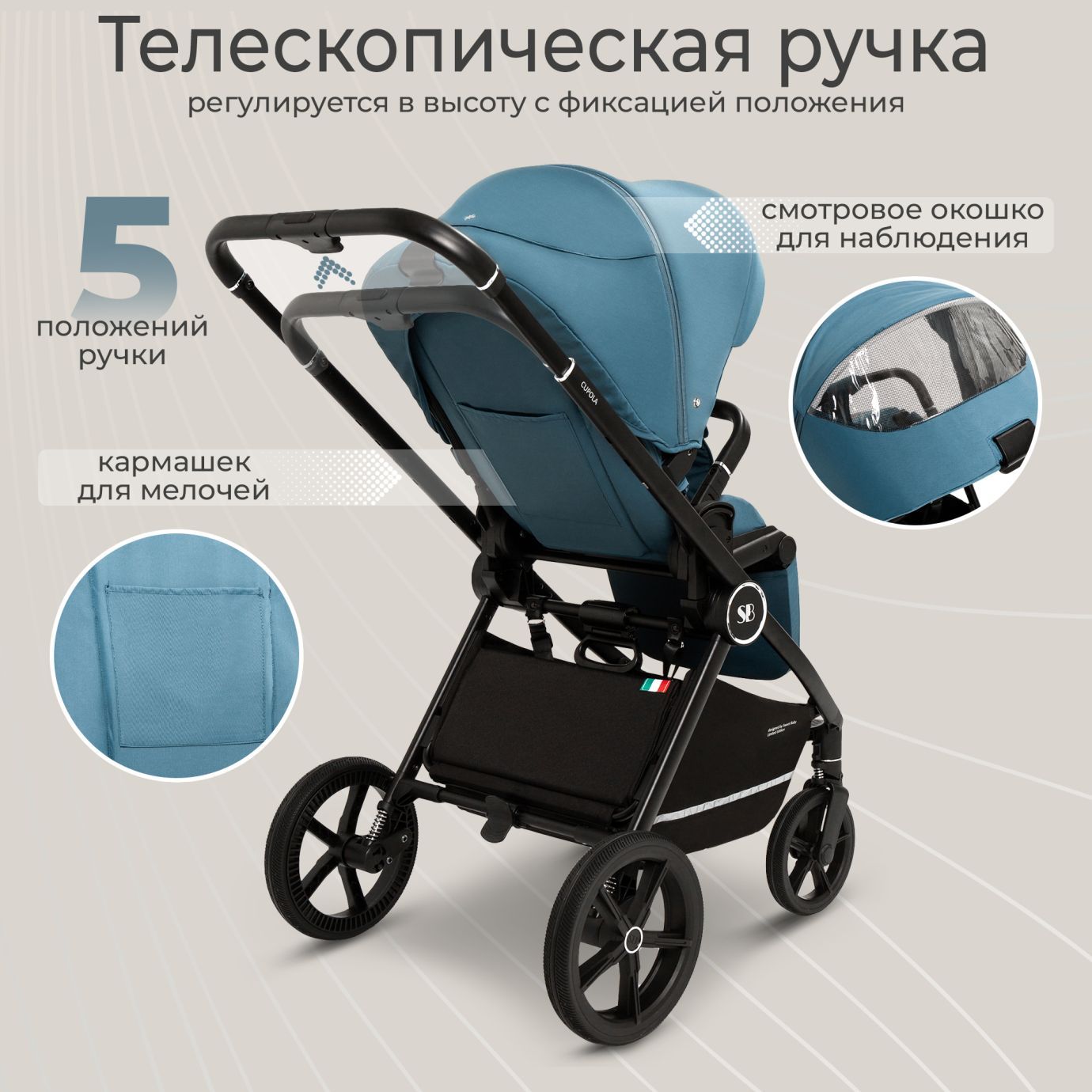 Прогулочная коляска Sweet Baby Cupola Ocean Green