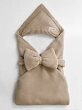 Конверт вязаный утепленный на выписку, 85см.