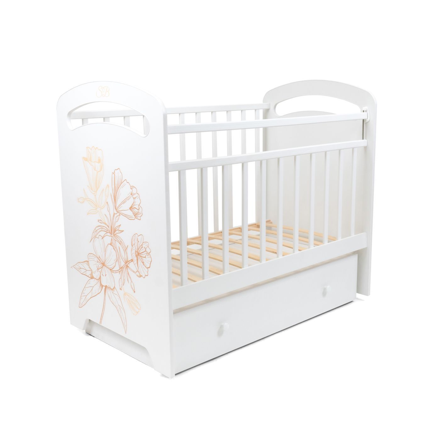 Кровать детская Rosa маятник с ящиком Белый