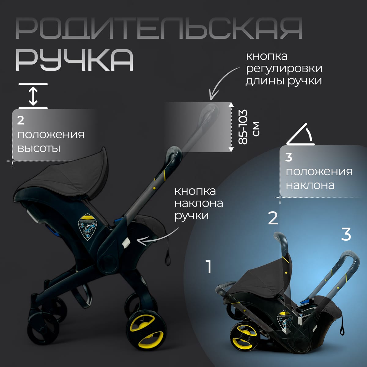 Коляска-автокресло BubaGO Mirco 4в1 black