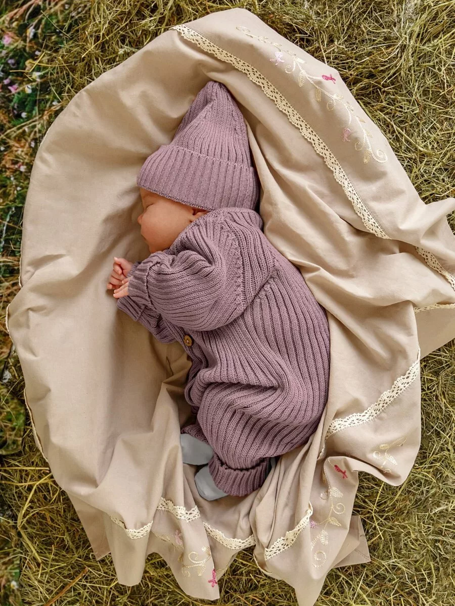 Комбинезон вязаный детский Pure Love Tot, демисезонный, пудровый