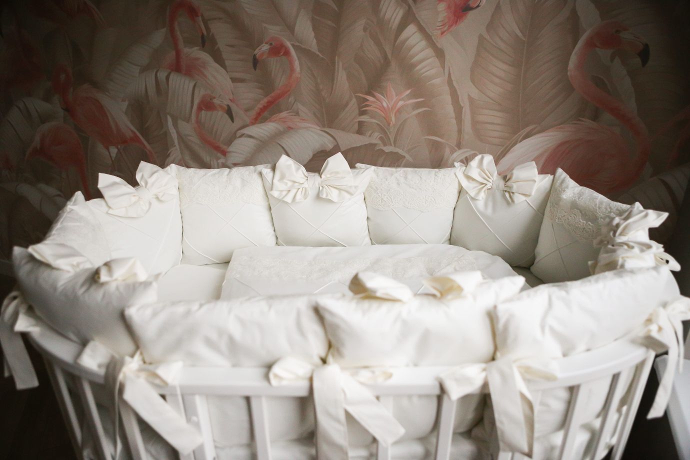 Комплект 17 предметов ""Classico" молочный сатин / кружево"