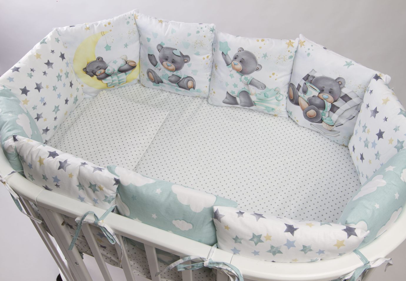 Комплект 17 предметов "малыш на луне мятный"