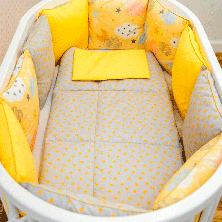 Дизайнерский комплект постельного белья «Желтые облачка»