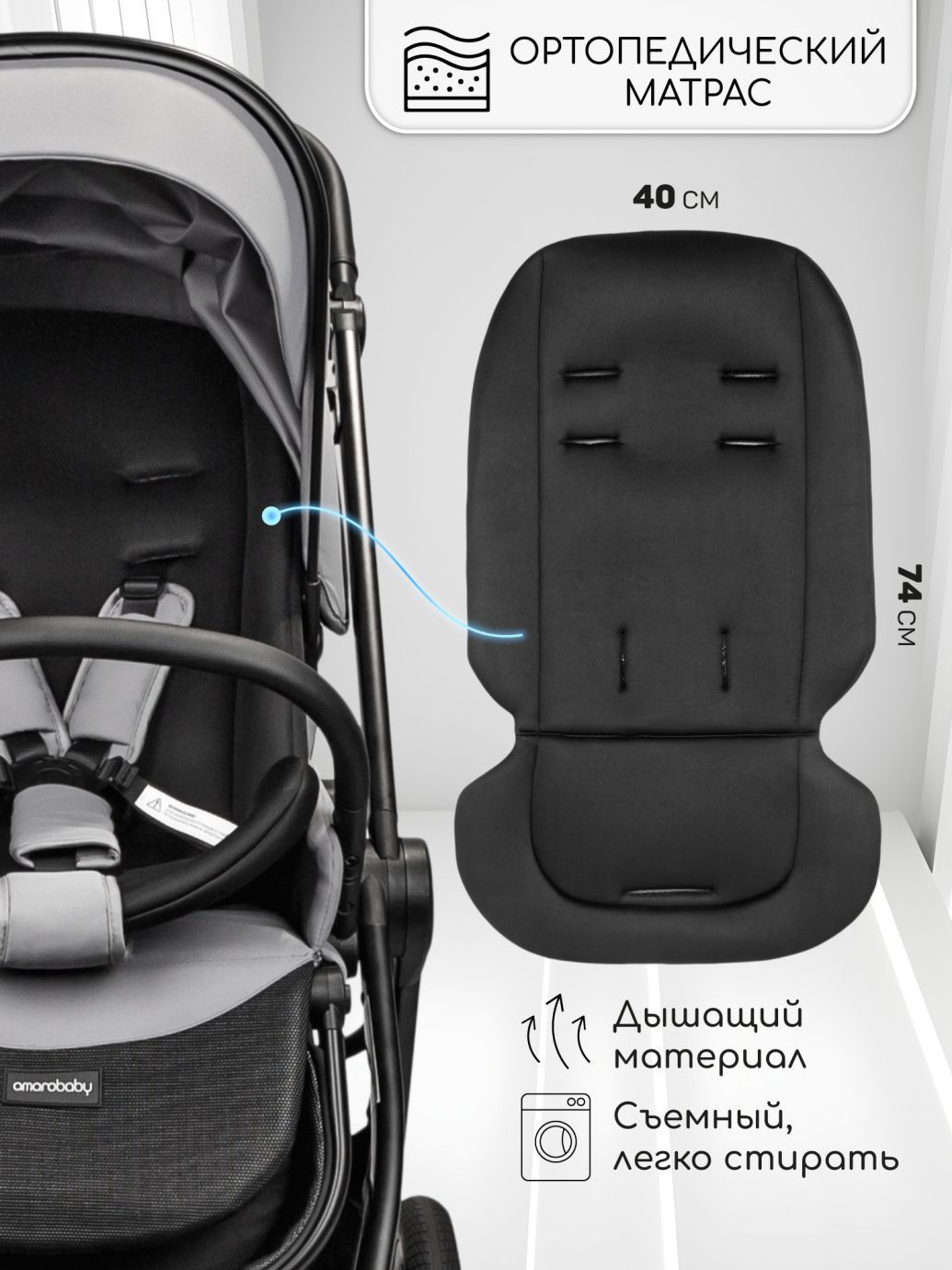 Прогулочная коляска с реверсивным блоком Somnium серый