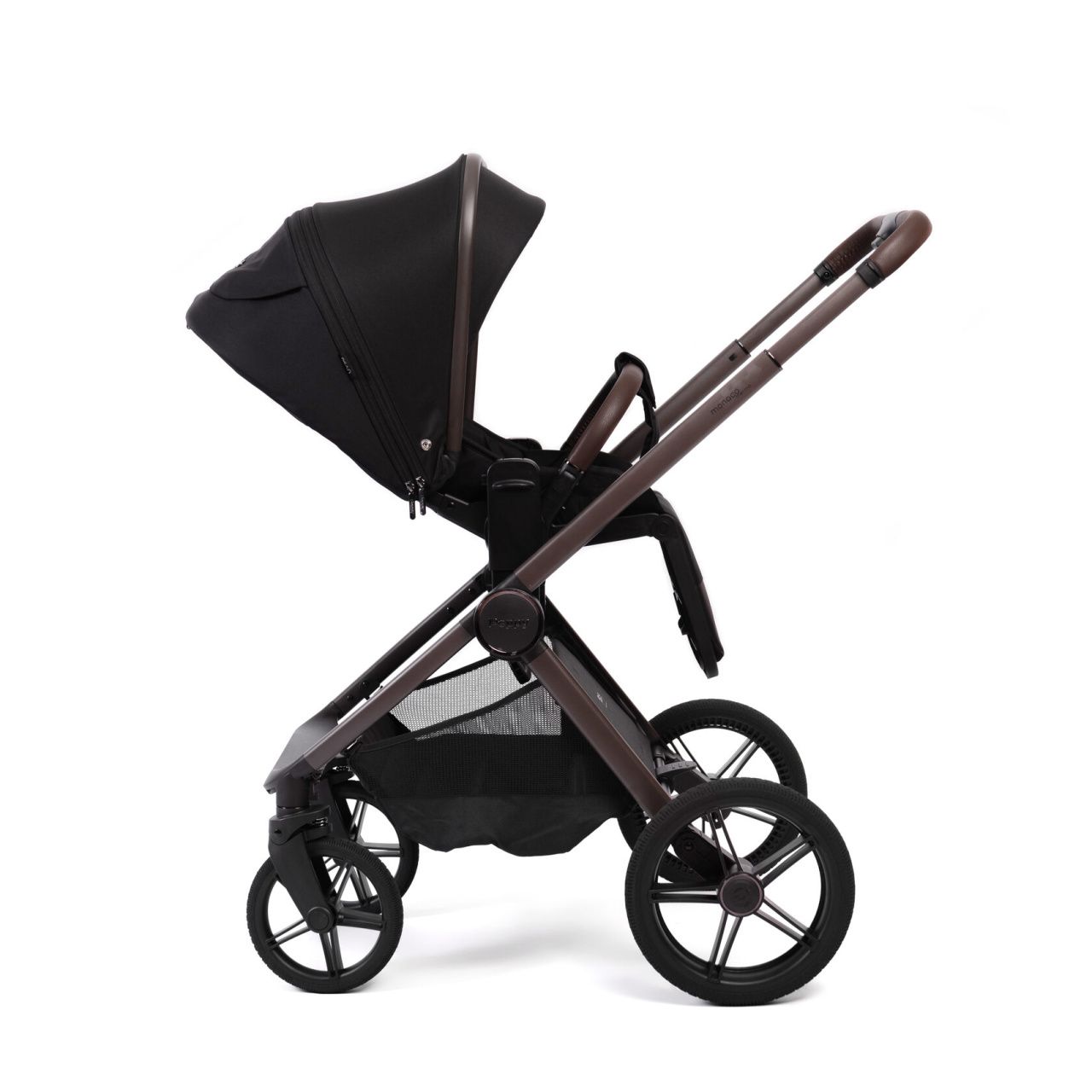 Коляска 2в1 Peppy Monaco Thermo Black (рама серо-коричневая)