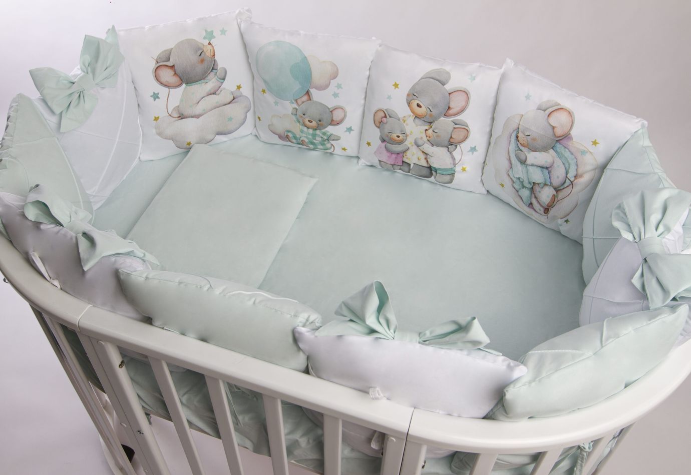 Комплект 17 предметов премиум "малыш-мышонок мятный"