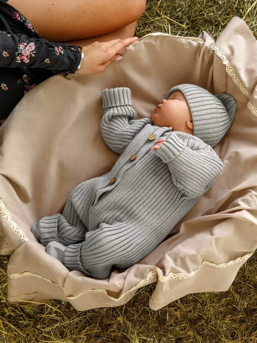 Комбинезон вязаный детский Pure Love Tot, демисезонный, серый