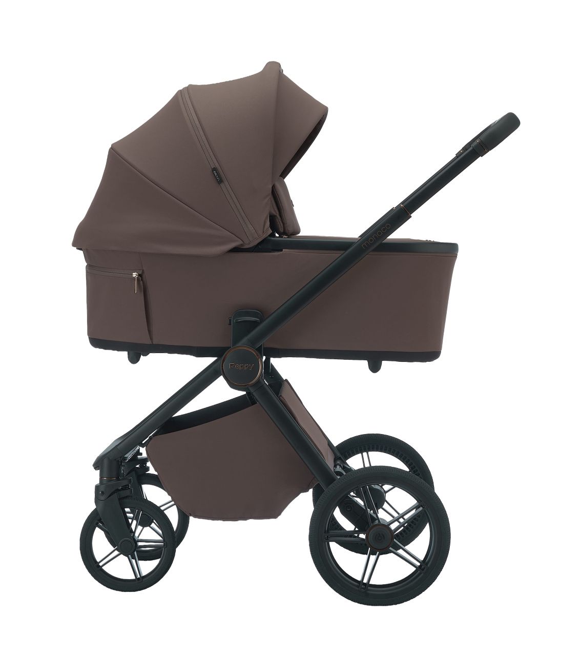 Коляска 2в1 Peppy Monaco Plus Brownie (рама черная)