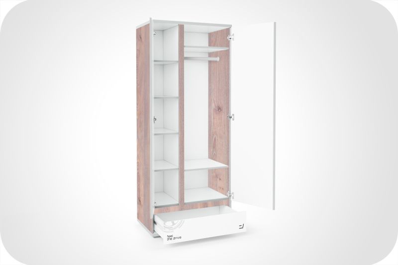 Шкаф Q-bix 31 БМВ белый/дерево