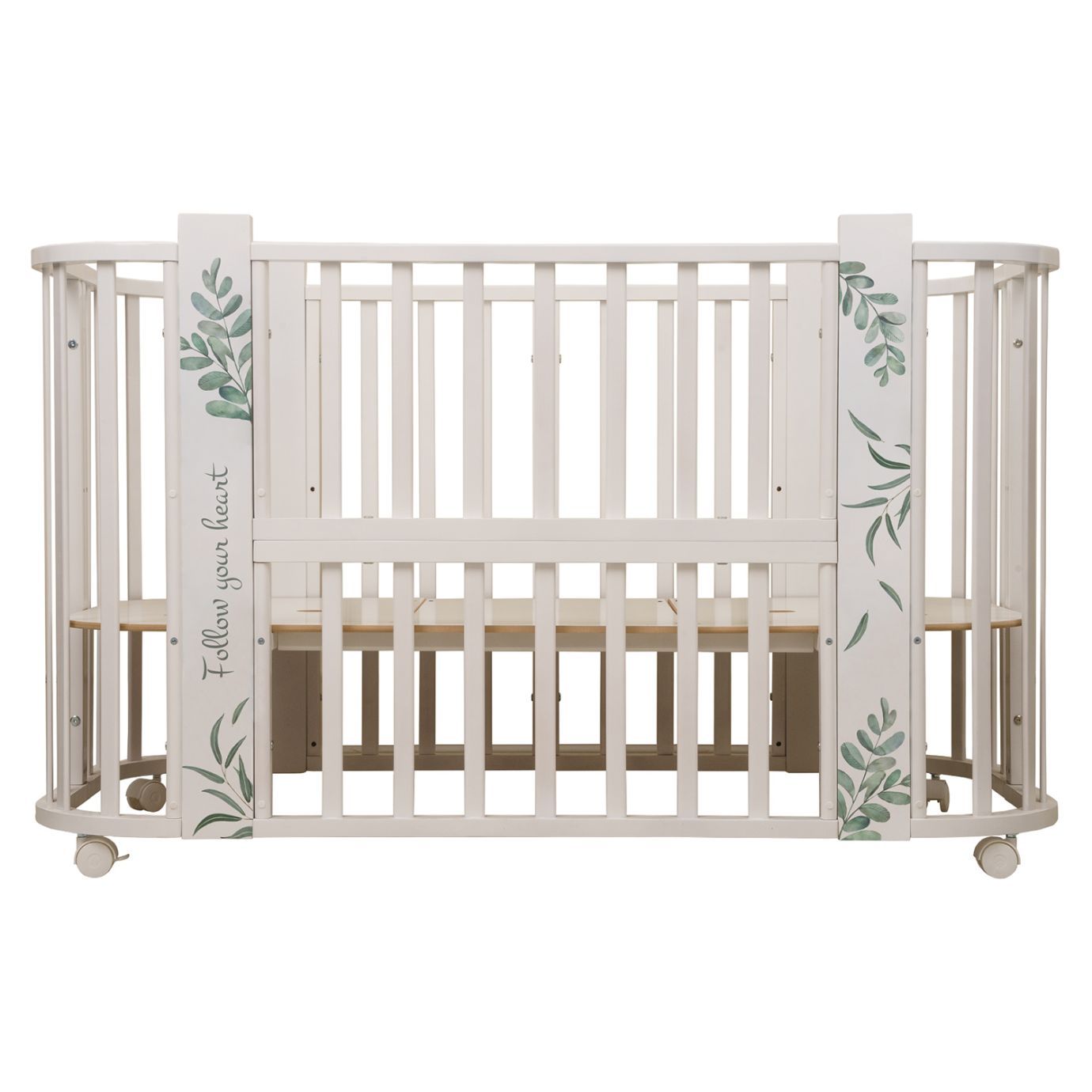 Кровать детская "Indigo "Green Line" 5 в 1 с поперечным маятником травинки