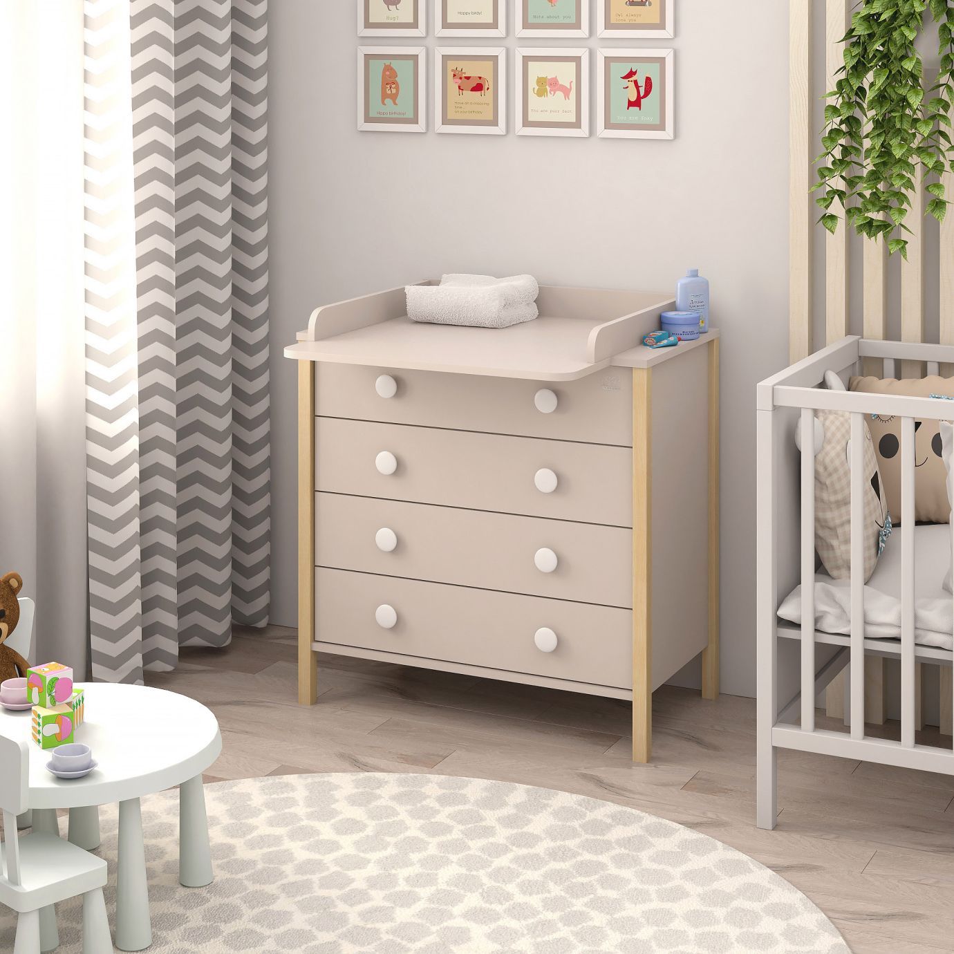 Пеленальный комод Giovanni Кашемир/Натуральный