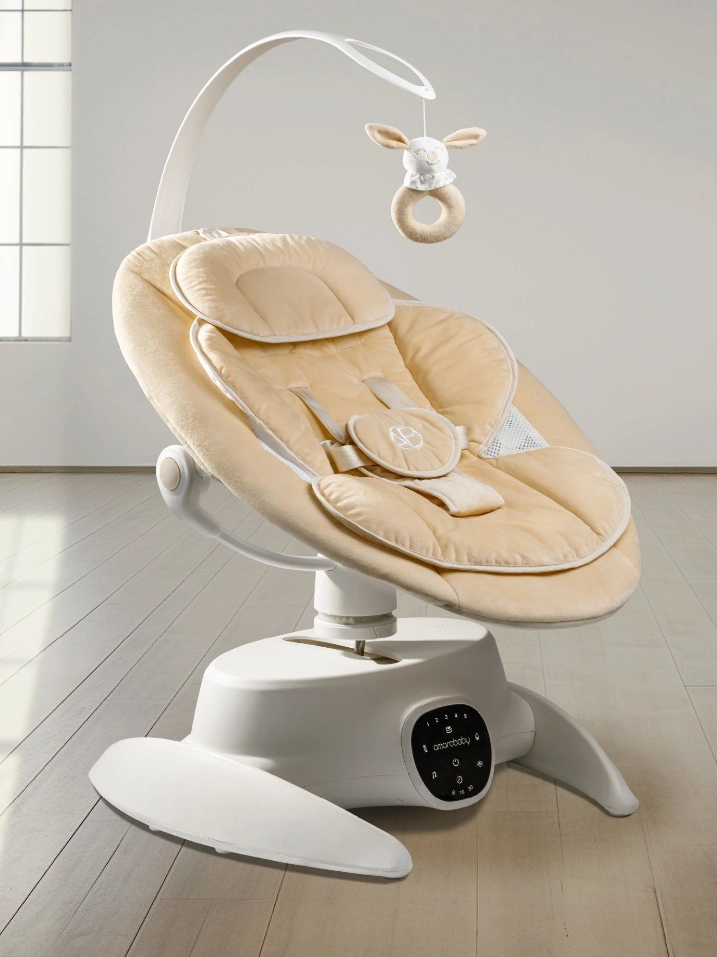 Качели электронные детские Smart swing, бежевый