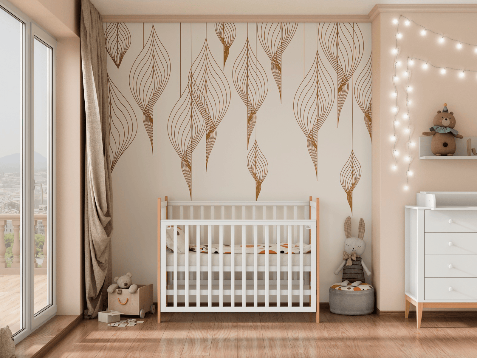 Кроватка Lunna Lika белый/бук