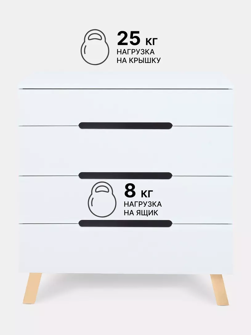 Комод пеленальный Rant Indy Pro CLOUD WHITE