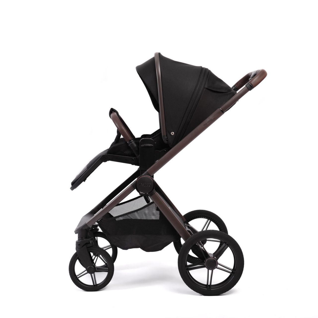 Коляска 2в1 Peppy Monaco Thermo Black (рама серо-коричневая)