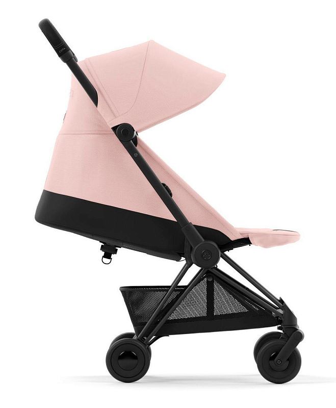 Cybex Coya Matt Black Peach Pink с дождевиком