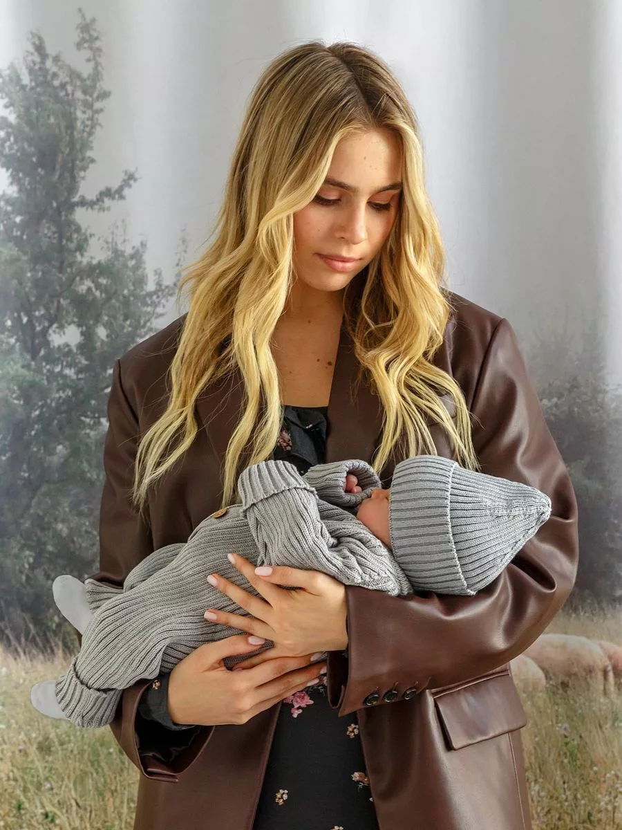 Комбинезон вязаный детский Pure Love Tot, демисезонный, серый