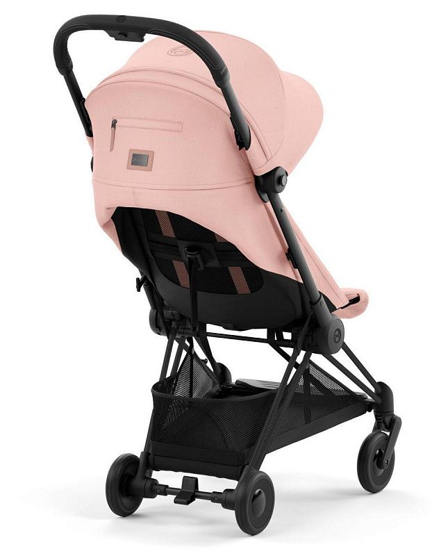 Cybex Coya Matt Black Peach Pink с дождевиком