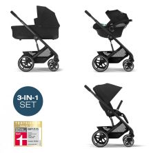Коляска 3 в 1 Cybex Balios S Lux New 2023 шасси Black
