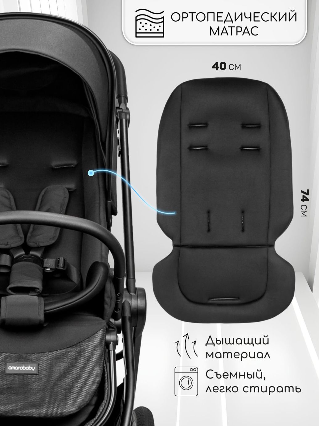 Прогулочная коляска с реверсивным блоком Somnium черная